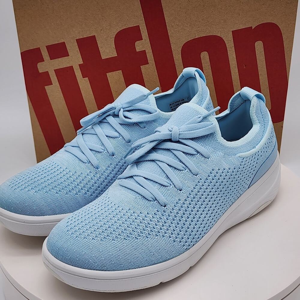 NEW - FitFlop Super-Q Knit Slip-On Lace Women's Sneakers Sky Blue - Size 7.5 - Picture 5 of 8